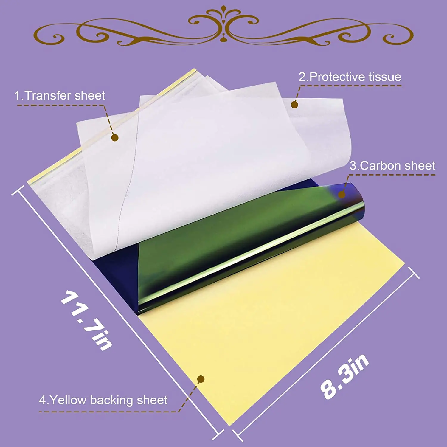 100/50/30/10/5 قطعة ورق نقل الوشم A4 حجم ورق استنسل الوشم ورق نسخ حراري من الكربون لآلة نقل الوشم