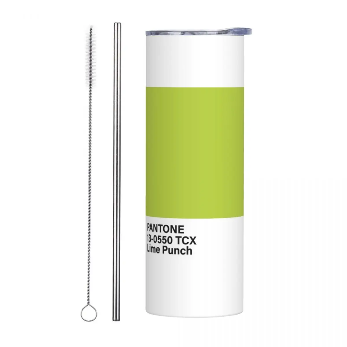 Pantone 13-0550 TCX Lime Punch Stainless Steel Tumbler Vacuum Insulated Mugs Thermal Cold Cup Straws With Lid 20oz