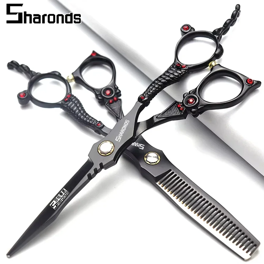 

SHARONDS 6 Inch Thinning Scissors Hair Salon Hairdressser Clippers Tooth Shears Head Cutting Professional Hairdressing Scissors