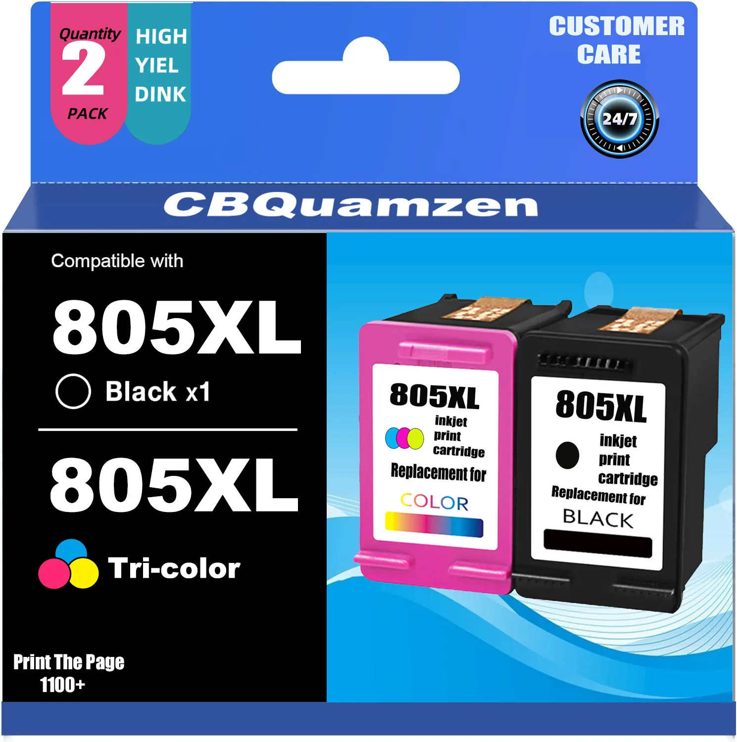 

Ink Cartridge Compatible with 805xl Cartridge for Deskjet 1210, 1212, 2330, 2332, 2720, 2721 Printers, 805xl Cartridge