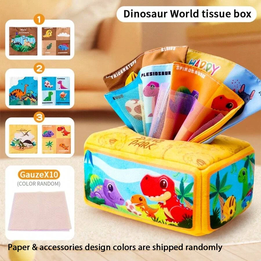Baby Tissue Box Toys Montessori Toys Suitable For 6 To 12 Months Old Baby Soft Pleated Baby Sensory Toys