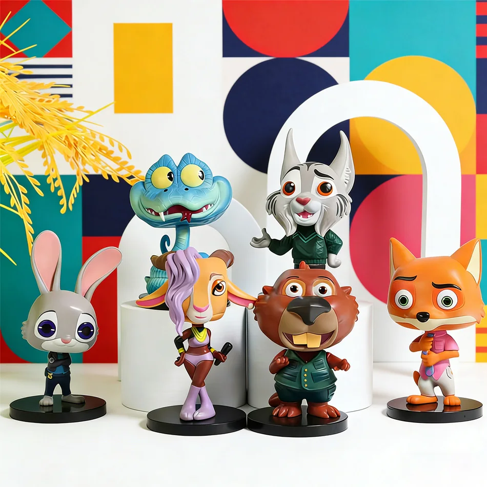 10cm Disney Zootopia Judy Nick Modny Ręcznie Robiony Kreskówkowy Blind Box Prezent Zabawka Model Anime Ozdoba Prezent na Boże Narodzenie dla Dzieci