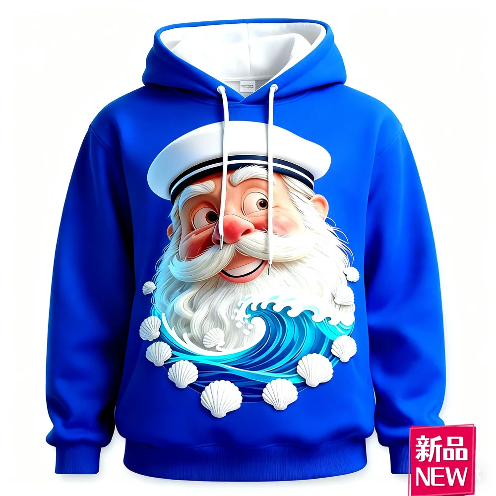 ثلاثية الأبعاد مطبوعة الإبداعية سانتا كلوز الجرافيك هوديس موضة عادية الرجال المرأة قمصان سويت شيرت بقلنسوة الخريف الشتاء عيد الميلاد الملابس
