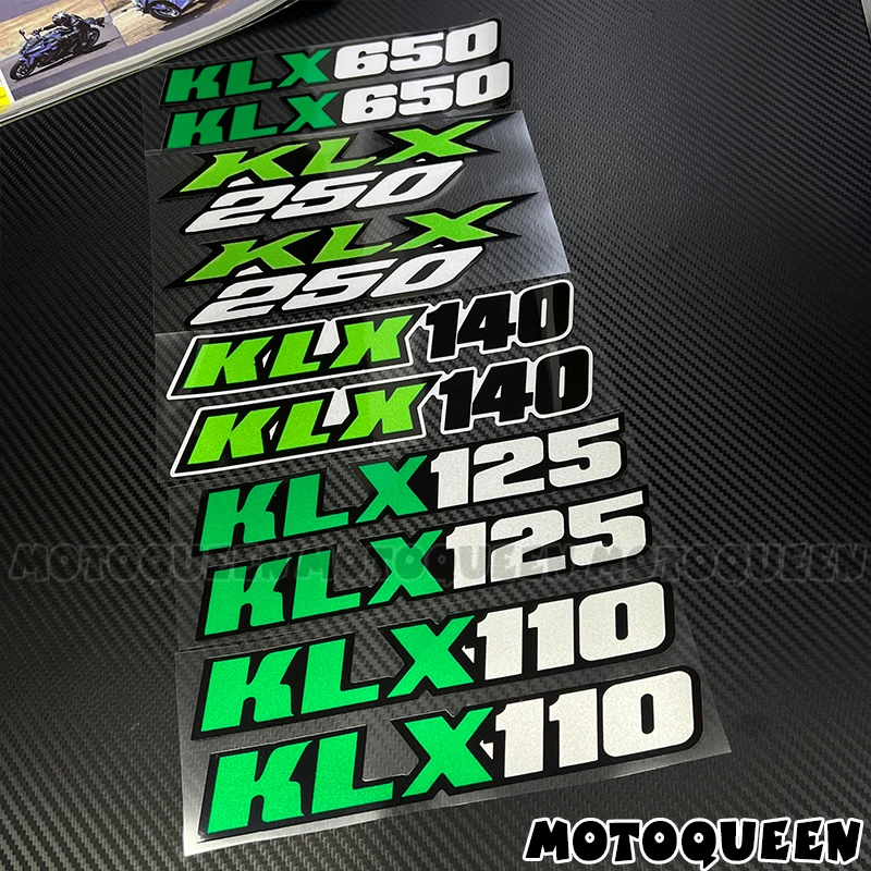 For KLX 110 125 140 250 650 KLX650 KLX125 KLX140 KLX250 Sticker Motorcycle Fairing Body Shell Logo Reflective Decals Stickers