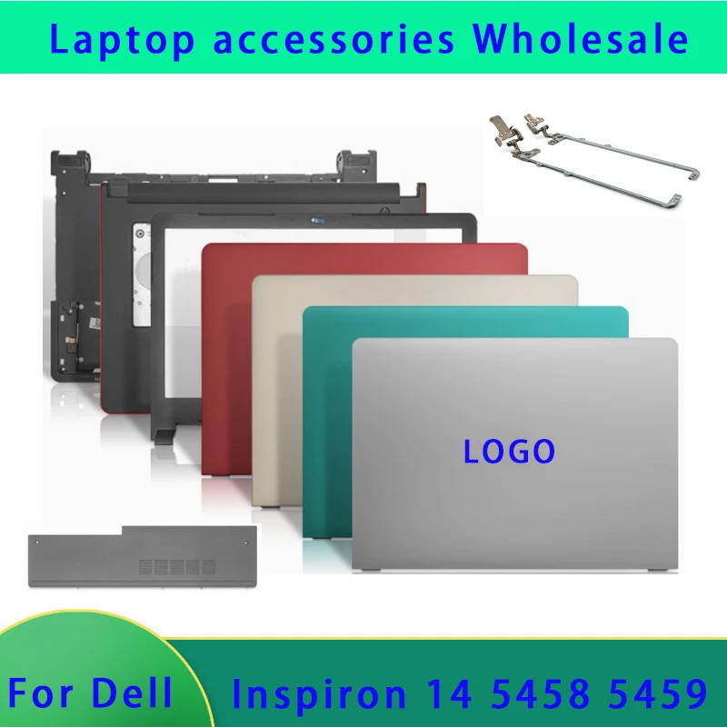 New laptop case for DELL Inspiron 14 5458 5459 5455, LCD screen, back cover, front panel, palm top and bottom, hinge, non touch