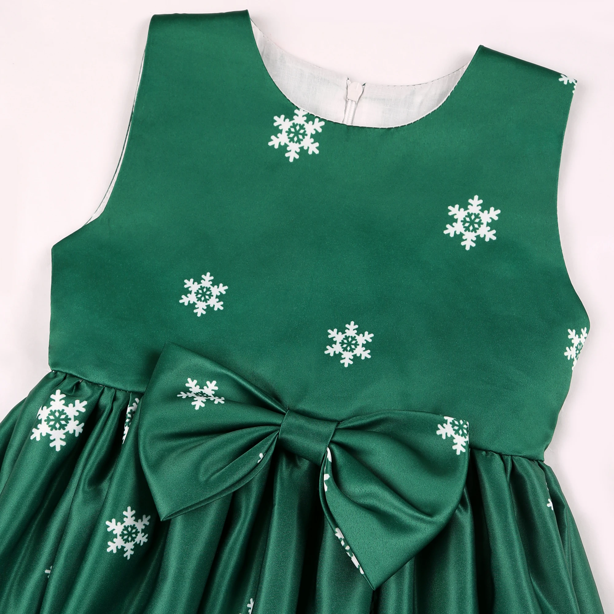 2026 Neues Mädchenkleid Weihnachtsmann Schneekleid Cartoon-Print Prinzessinnenkleid Weihnachtskostüm Ins – Detail 12