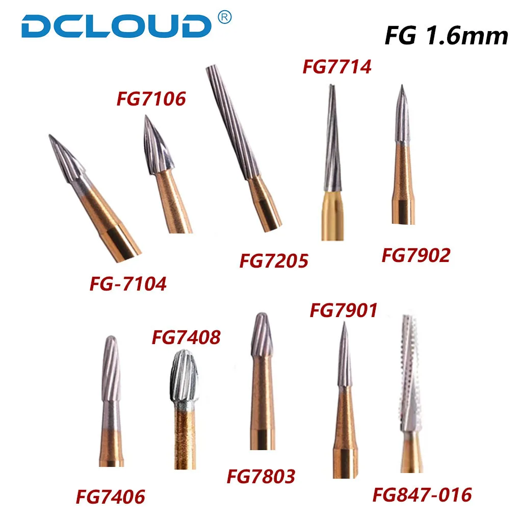 10 Teile/schachtel Dental Hartmetall Wolfram Bur Bohrer FG Bohrer für High Speed Handstück Überzogene Titan Zahnarzt Finishing Polieren Werkzeuge – Detail 4