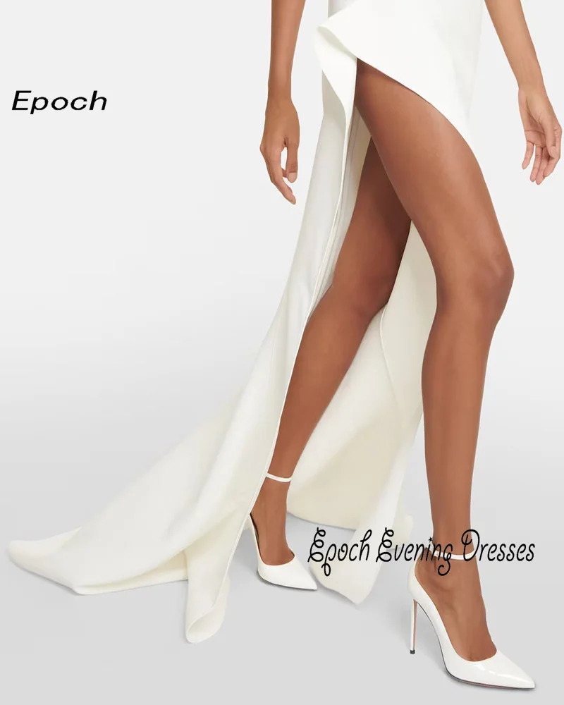 Epoch Crepe Evening Dress فساتين مناسبة رسمية Arabia Mermaid Side Slit Summer Cocktail Party Prom Gown For Sexy Women 2024