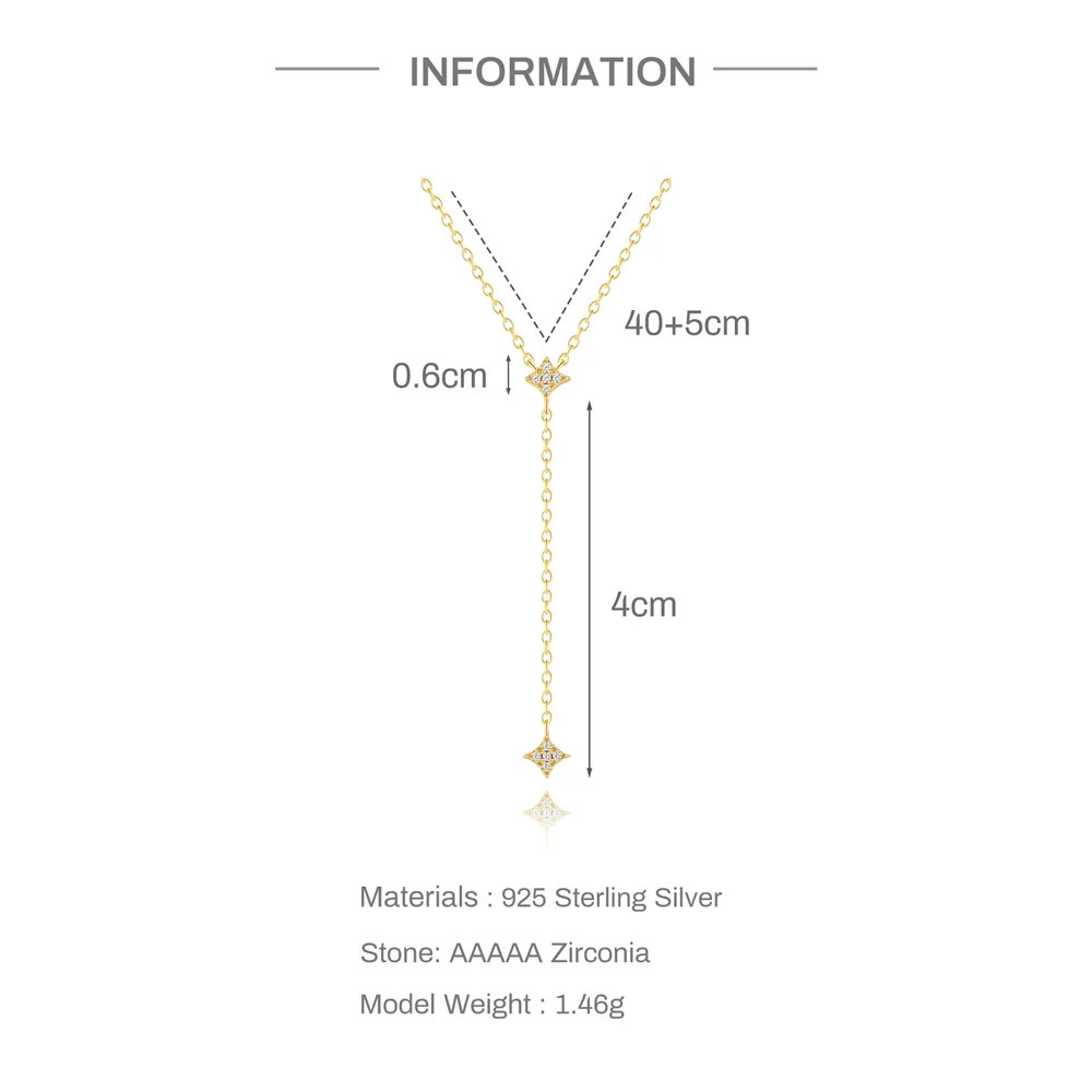 Aide Halskette aus 925er-Sterlingsilber, elegante Y-Form, für Damen, Temperament, lange Kette, Quaste, Wassertropfen, CZ-Zirkon-Anhänger-Halskette – Detail 19