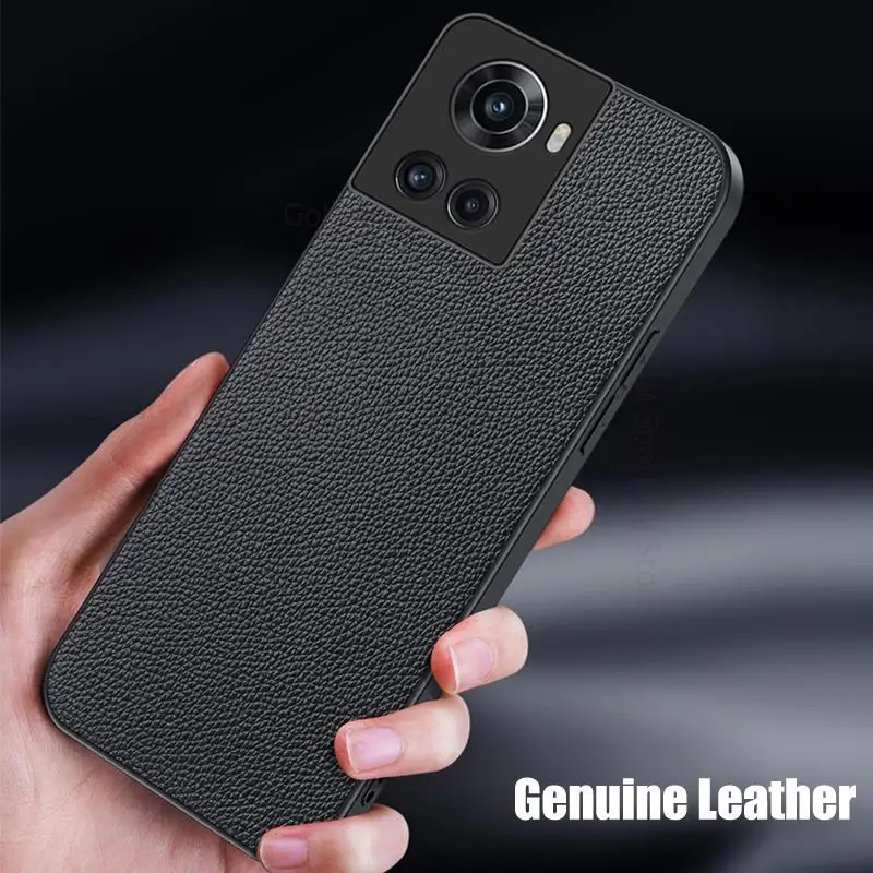 

For OnePlus Ace 10R 5G Genuine Leather Phone Case For One Olus 9 8 Pro Ultra Slim Camera Lens Protective Cover For Oneplus 7T 8T