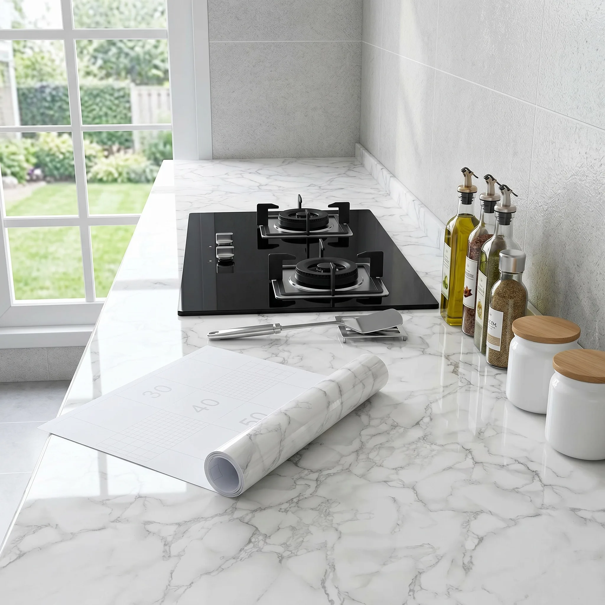 5M x 80CM Marble Peel Stick Contact Paper Waterproof Oilproof Self Adhesive Film For Kitchen Cabinet Home Decor