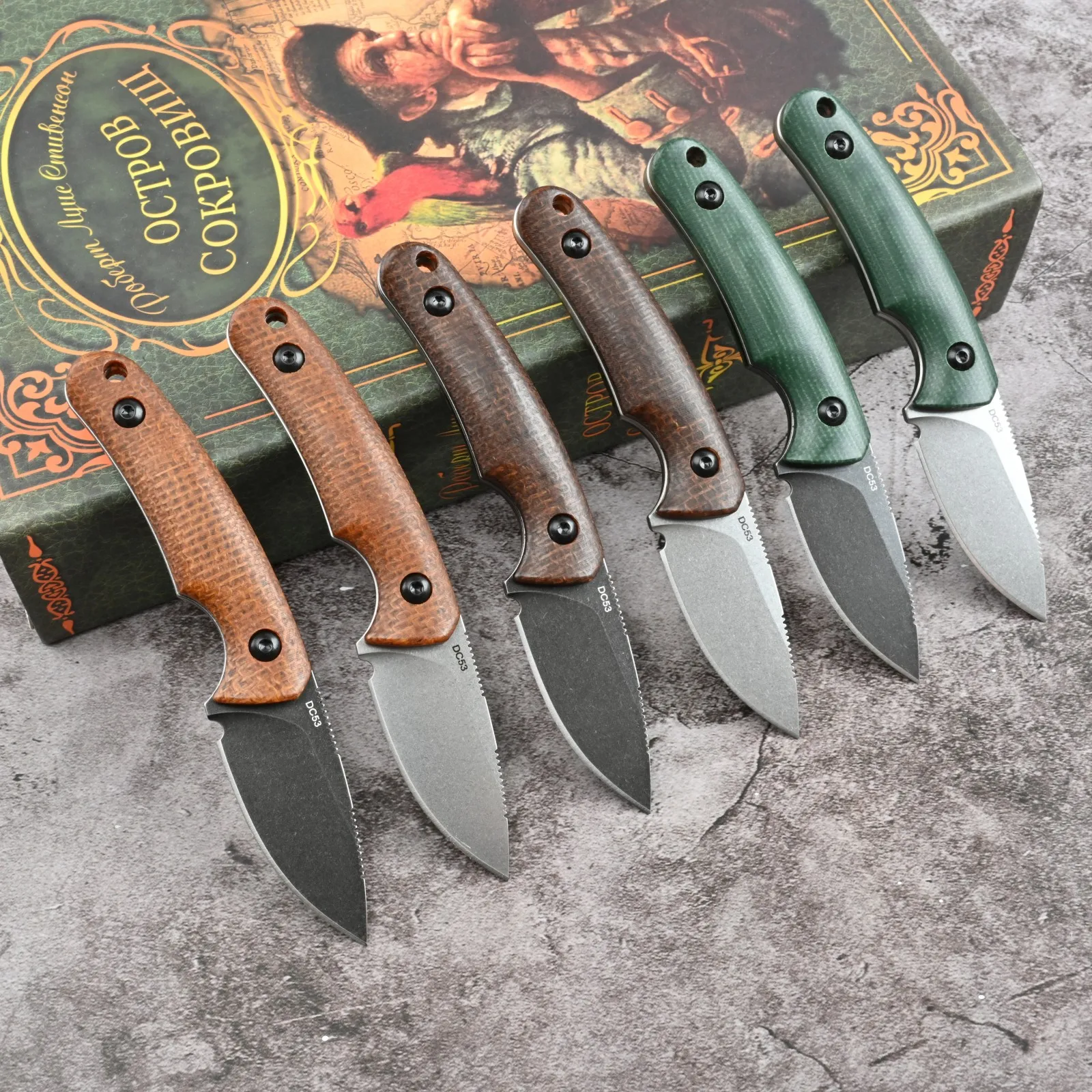Premium SDOKEDC DC53 Steel EDC Cutting Knife, Non Slip Micarta Handle, Durable Multifunctional Hand Tool for Camping Outdoor