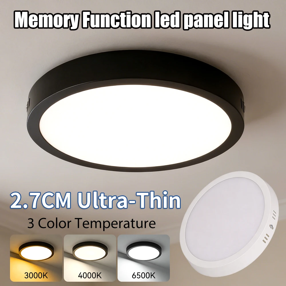 Aluminum LED Panel Light Ultra Thin 110V-220V Wide Pressure Ceiling Light for Indoor Lighting Living Rooms Bedrooms Kitchens