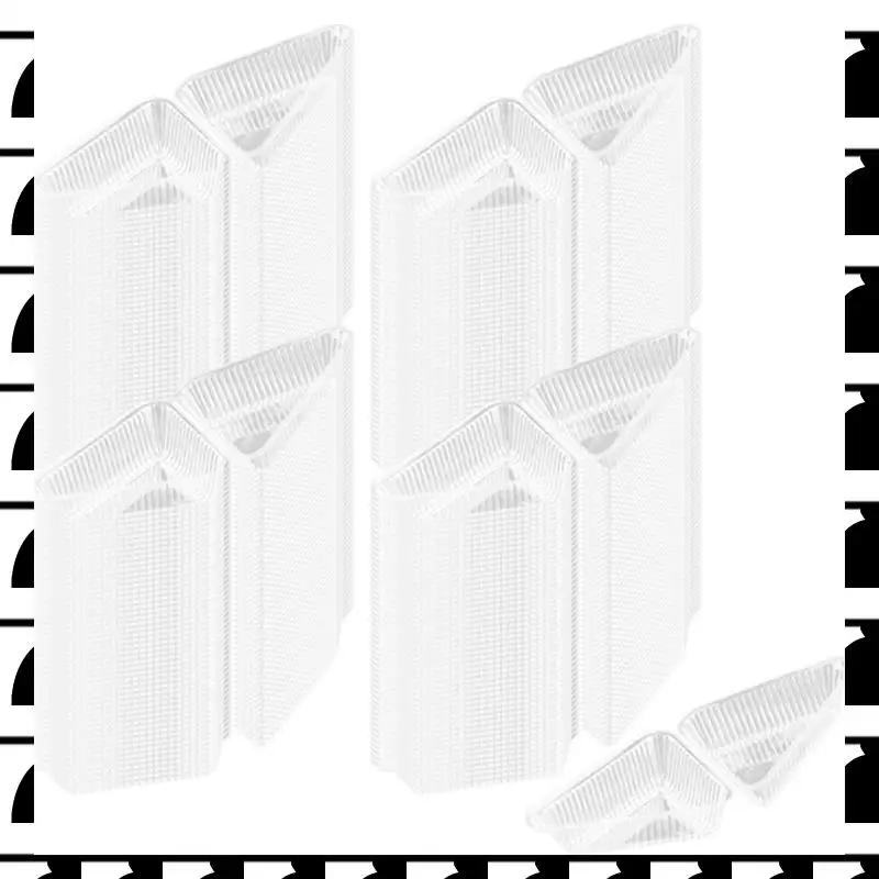 

A44U 200 Pieces Cake Slice Plastic Containers, 5 Inches Hinged Lid Cheese Cake Container, For Home, Bakery And Cafe Easy To Use