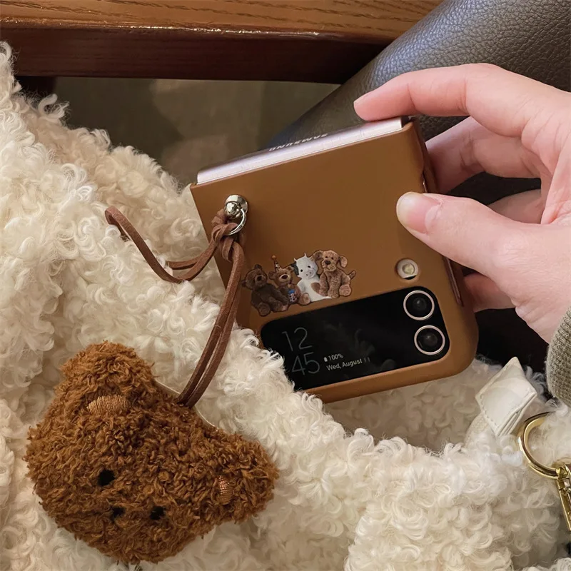 Bonita funda de teléfono de muñeca de dibujos animados para Samsung Galaxy Z Flip 5 4 3, funda trasera protectora para ZFlip3 ZFlip4 ZFlip5