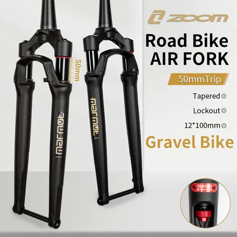 ZOOM 50mm Gravel Bike Road-bike shock Air Suspension Fork  Lockout, and Rebound Damping on Your