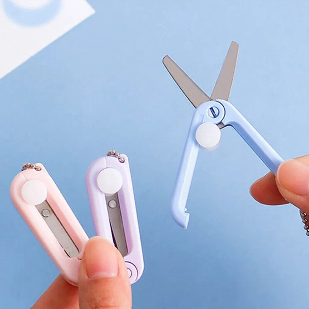 3Pcs New Mini Folding Scissors Scalable Portable Stationery Multifunctional Stainless Scissors Office