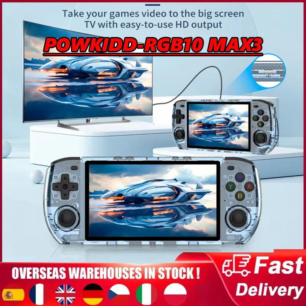 Powerkiddy RGB10 MAX3 Retro RK3566 handheld game console 5 inch Ips screen 1280x720 abiert code Retro games