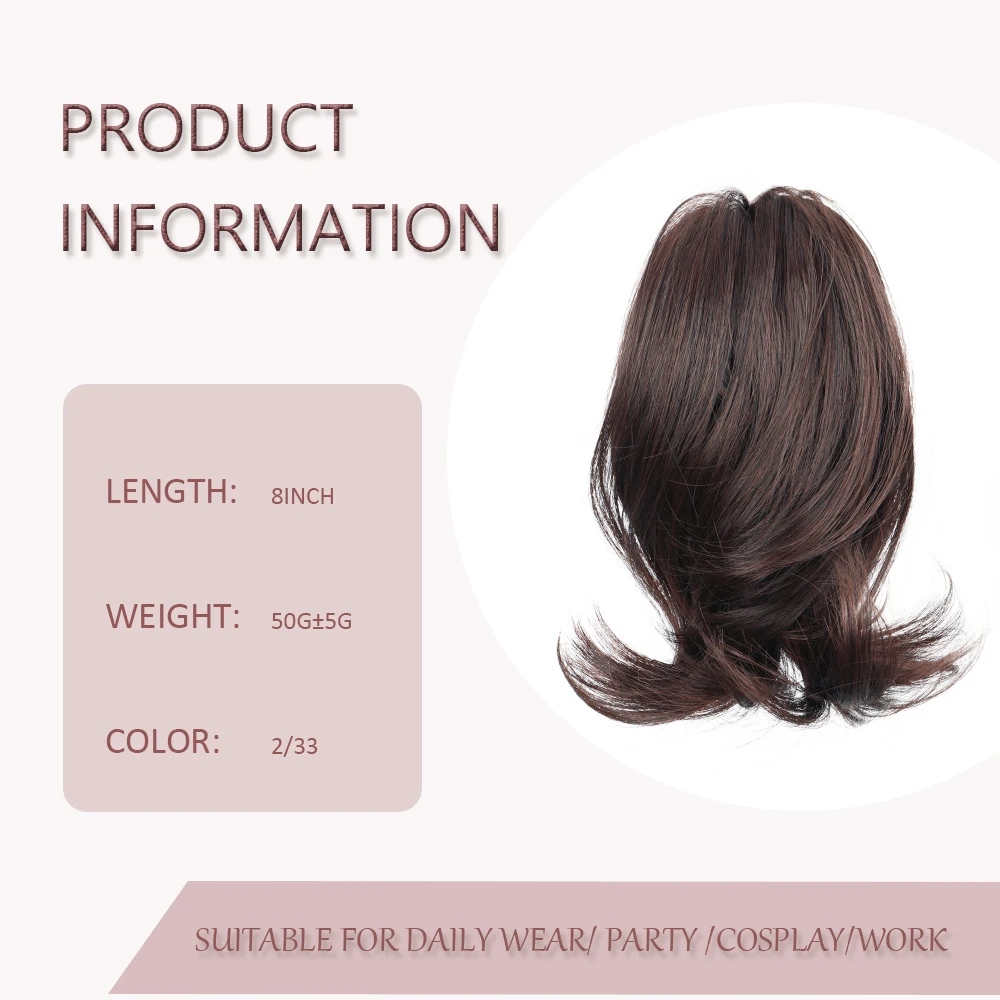 Elastic Scrunchie Synthetic Ponytail Hair Extension Multicolor Short Flip Out Wavy Ponytail Hairpiece for Women Everyday Wear