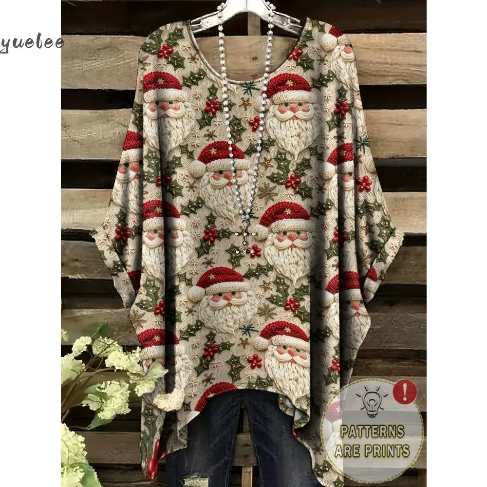 Natal boneco de neve impressão 3d sweatshirts moda feminina casual streetwear em torno do pescoço assimétrico pulôveres de cânhamo topos roupas femininas