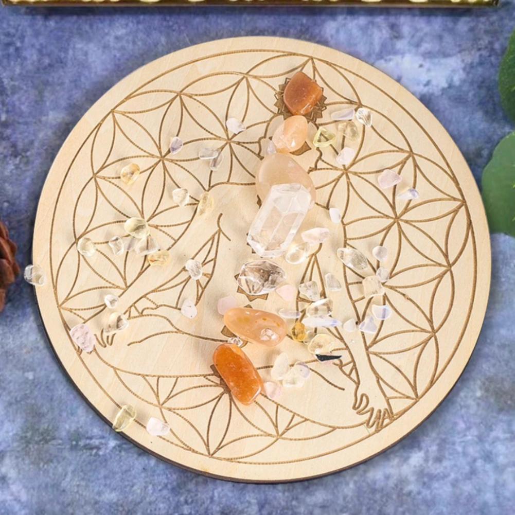 

Семь чакр, лотос, медитация, деревянная доска, процесс лазерной гравировки из цельного дерева для ювелирных изделий, чакра, камень, кристалл, кластерный дисплей