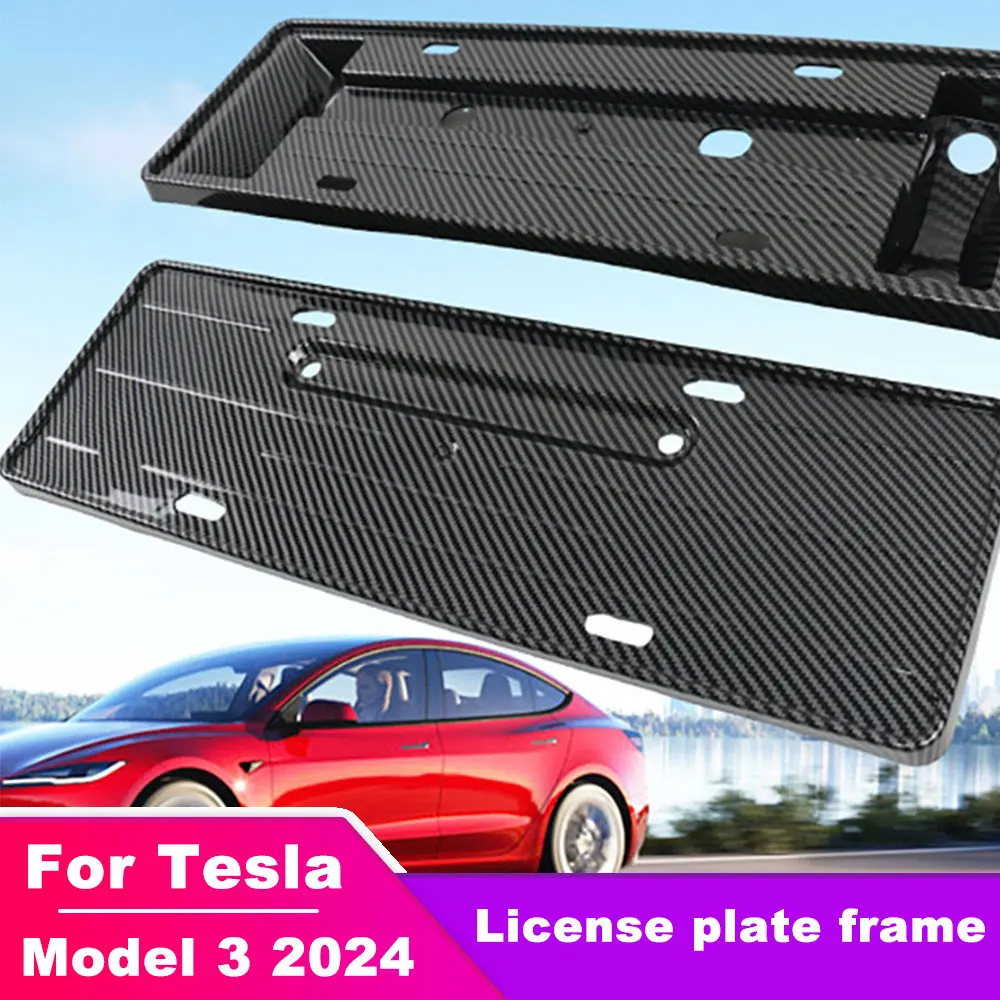 

Energy License Plate Frame For Tesla New Model 3 2024 Side Car Front Modification Artifact Parts License Plate Holder