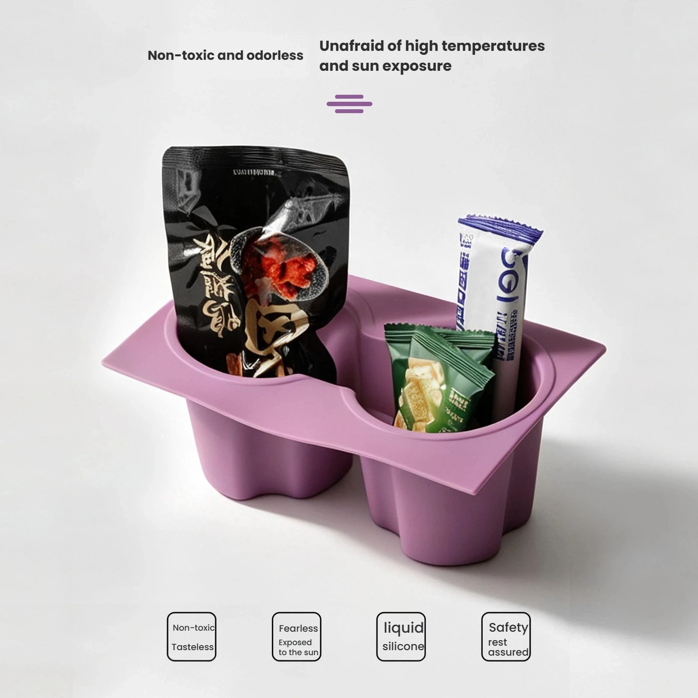 For Tesla Model Y/YL/3 Highland Center Console Wireless Charging Silicone Pad Cup Holder Mat Anti-slip purple style accessories view 2