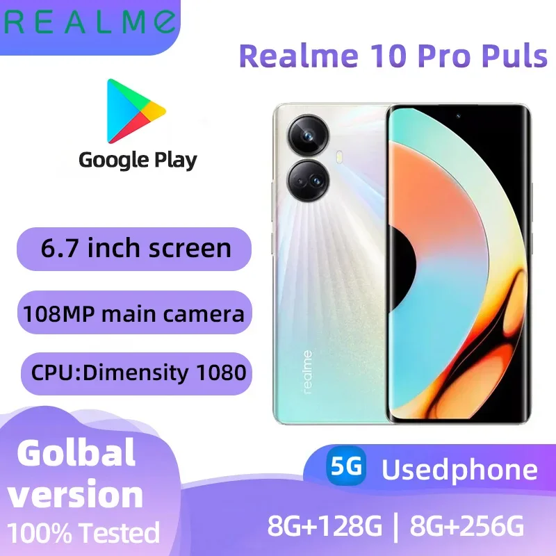 Realme  10 pro plus Android 5G Unlocked 6.7 inch  256G All Colours in Good Condition Original used phone