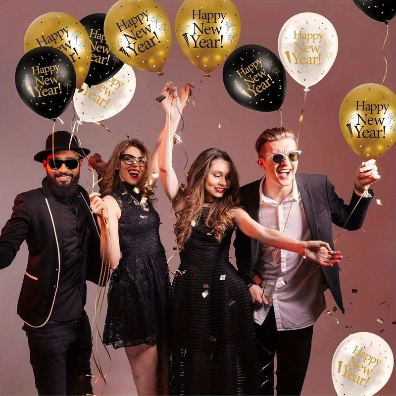 15 قطعة بالون السنة الجديدة موضوع السنة الجديدة لوازم الحفلات 12 ''بالونات اللاتكس سعيد 2026 السنة الجديدة الأبجدية بالون مهرجان الديكورات #5