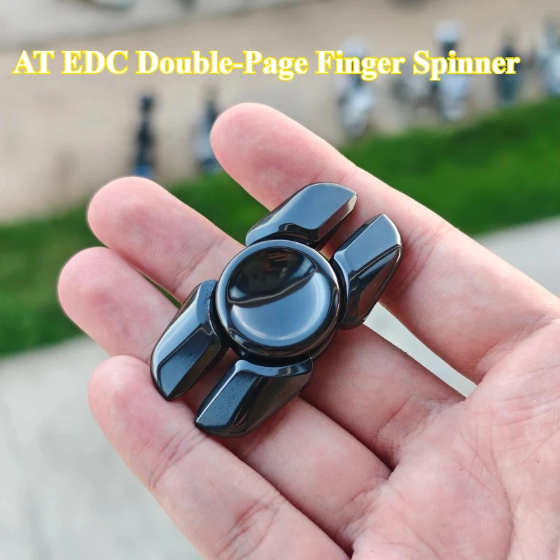 

AT EDC Two-Page Attack Speed ​​Rotating Mechanical Metal Fingertip Gyroscope Desktop Stress Relief Toy