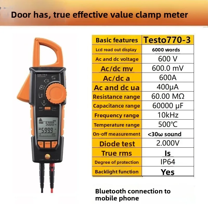 Clamp meter testo 770-1 power factor bluetooth