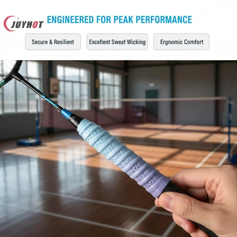 Gradient Color Badminton Racket Handle Belt Perforated Two Tone Non Slip Breathable Racket Handle Grip