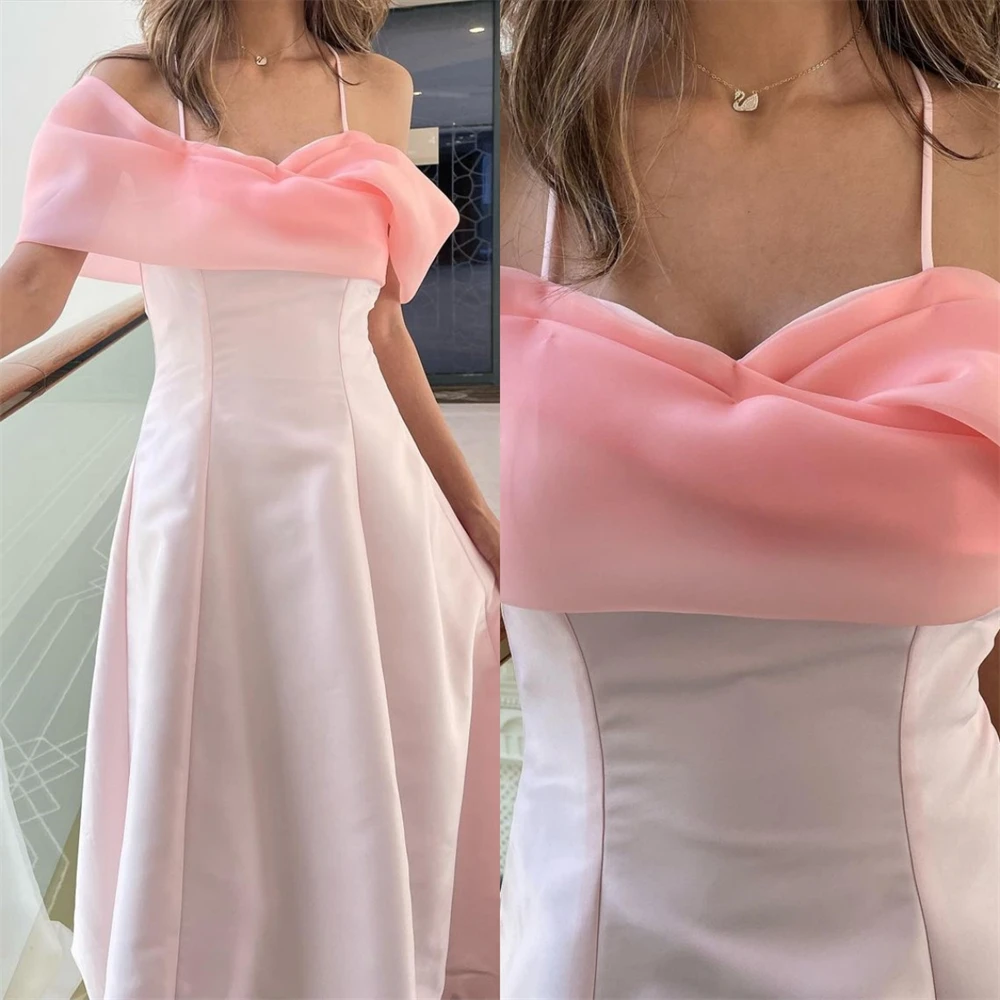 

Simple Off-the-shoulder A-line Celebrity Fold Draped Satin Occasion Evening Gown dresses for women 2023 فساتين سهره