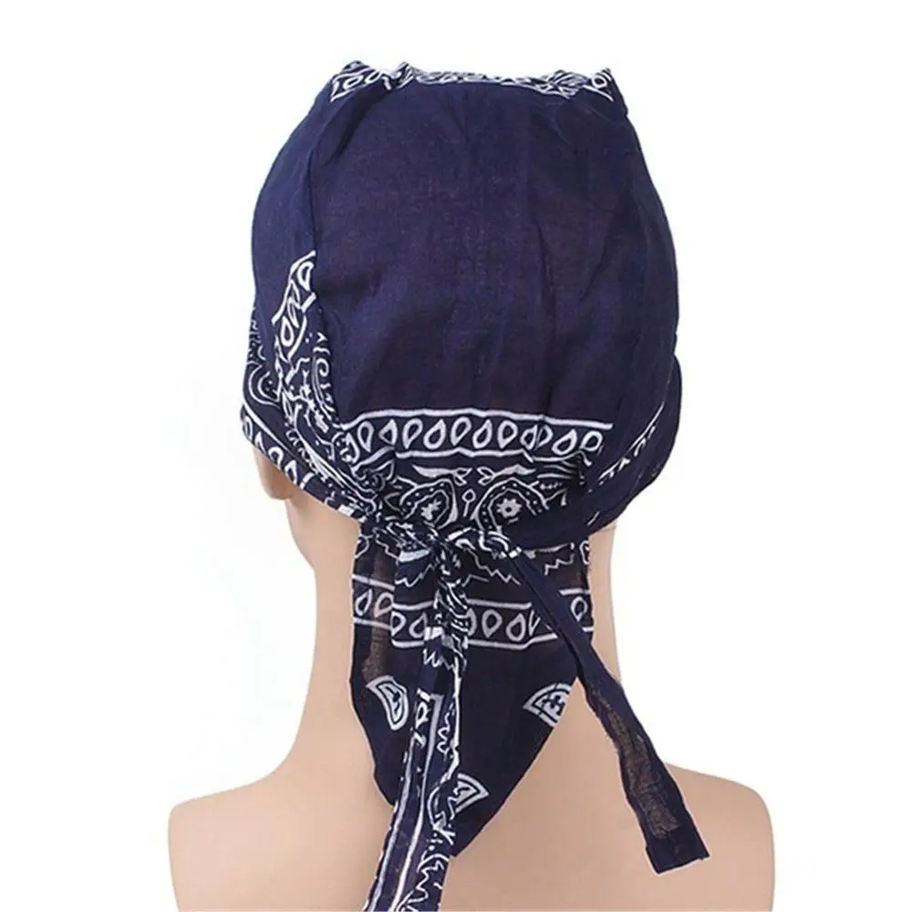 Men Women Quick Dry Cotton Pirate Hat Outdoor Sport Bandana Headscarf Cancer Chemo Cap