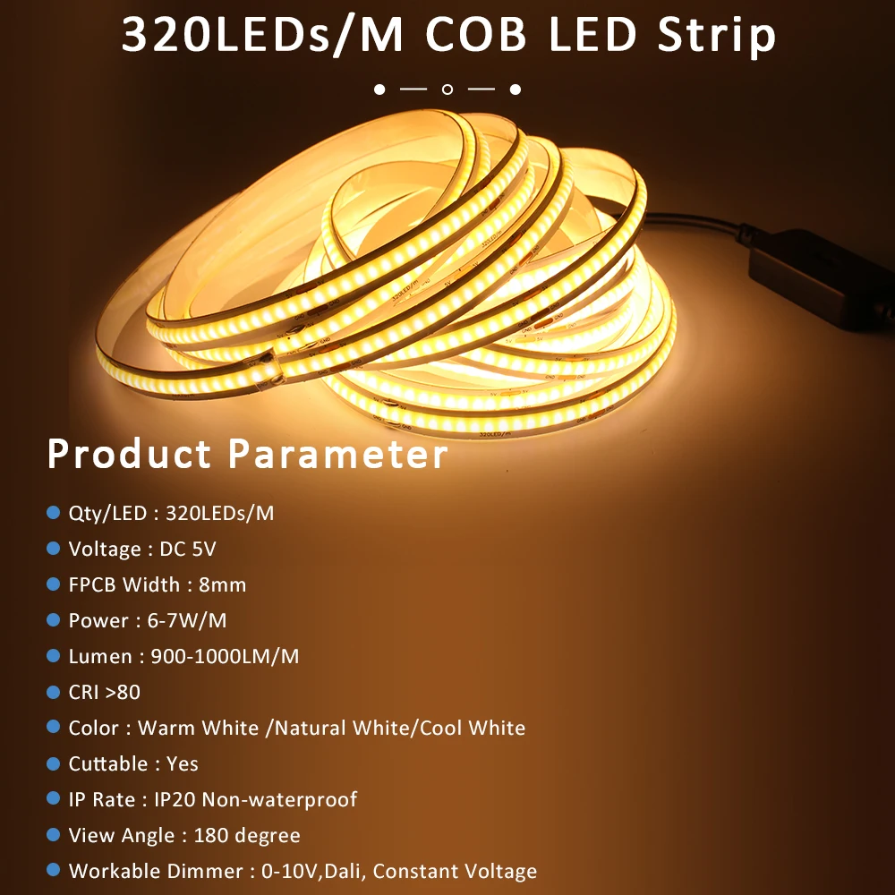 USB COB LED Strip Light 0.5M 1M 2M 3M Hand Sweep Waving ON OFF Motion Sensor Backlight TV Kitchen DC 5V Under Cabinet Lights