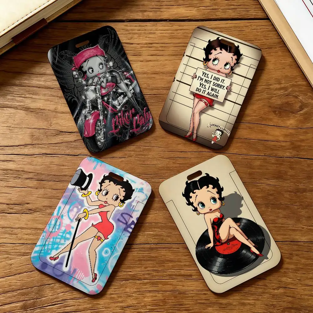B-Betty B-Boop Cartoon Card Holders for ID Cards Student Cards Employee Badges and Protective Cases