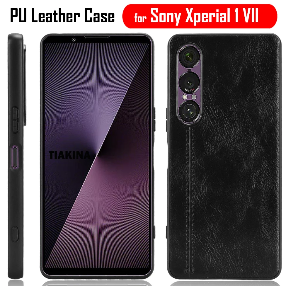 

Модный чехол из искусственной кожи для Sony Xperia 1 VII, чехол для Sony Xperia 1 VII с швейной нитью, противоударный задний чехол для телефона