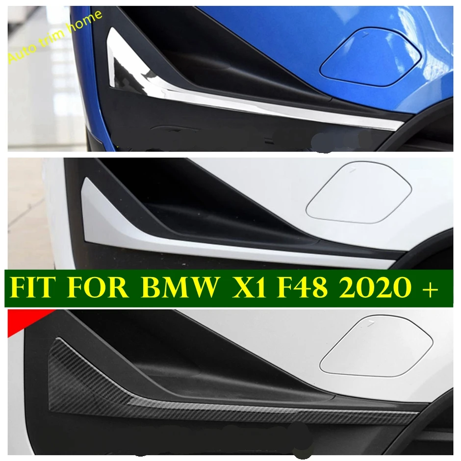 

Front Bumper Grille Fog Lights Lamp Eyelid Decoration Strips Cover Trim For BMW X1 F48 2020 2021 Car Accessories