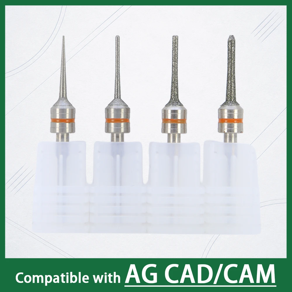 Compatible with AG CADCAM Diamond Grinder for Glass Cermics Available in 0.4mm, 1.0mm, 1.4mm. 1.8mm