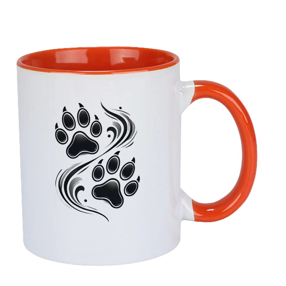 11oz Ceramic Coffee Mug with Stylish Dog Paw Print Design Perfect for Home Party and Office Use Ideal Tableware for Birthday Sum