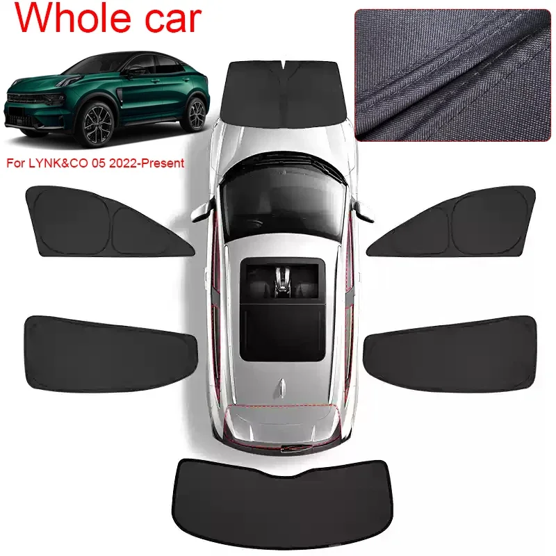 Car Sun Protection Heat Insulation Privacy Sunshade CurtainFor LYNK&CO 05 2022-Present Auto Anti-UV Protect Cover Accessory