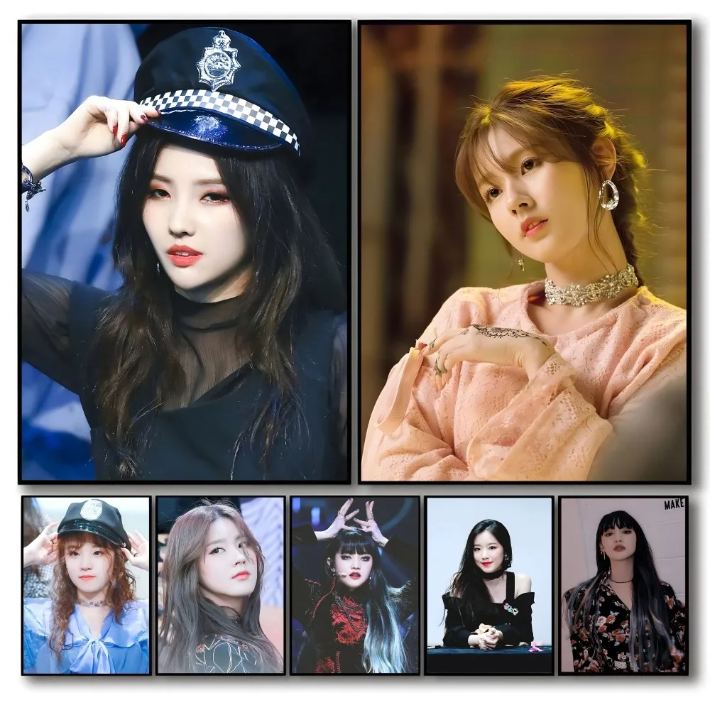 Kpop Gidle Self-adhesive Art Waterproof Paper Sticker Coffee House Bar Room Wall Decor