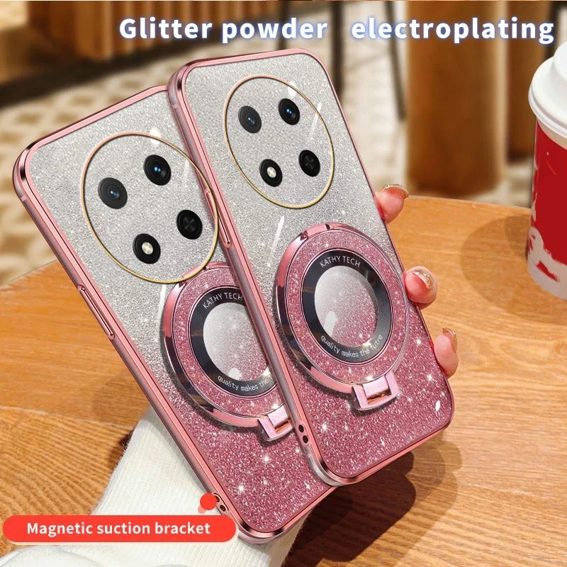 

For Honor Magic 7 Lite Pro 5G X9C Luxury Wireless Charging Magsafe Case For Honor X9C Magic Pro Lite 7 5g Ring Bracket Cover