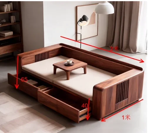 

Диван-софа Z Zen из массива дерева для гостиной, для небольшой квартиры, для чайной комнаты, диван-архат