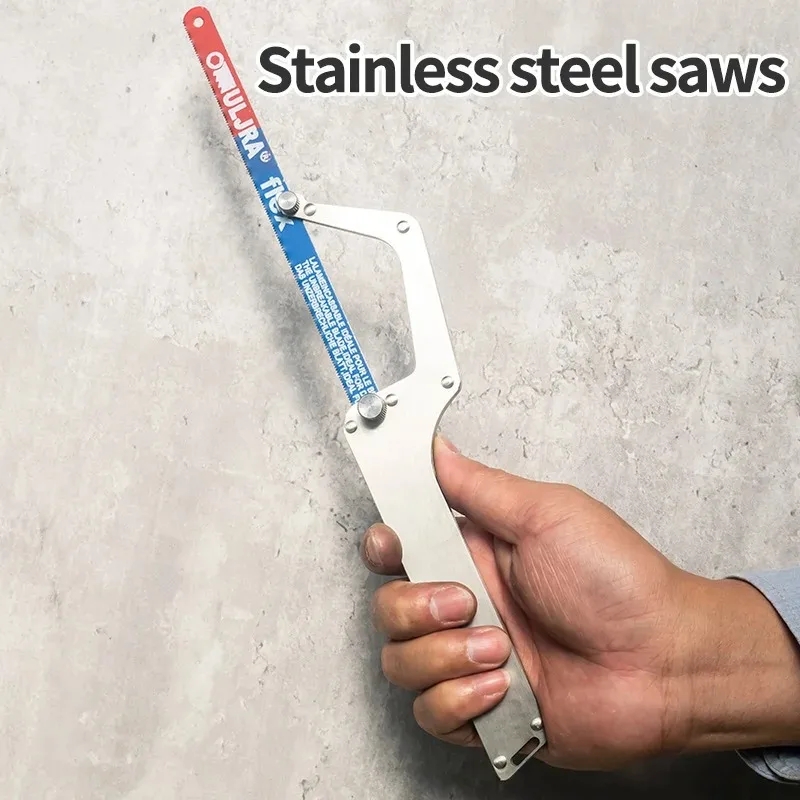 Metal Hand Saw - Stainless Steel Hacksaw Frame, Multi-Function Thickened Portable Saw, Woodworking Saw & Household Saw Blade