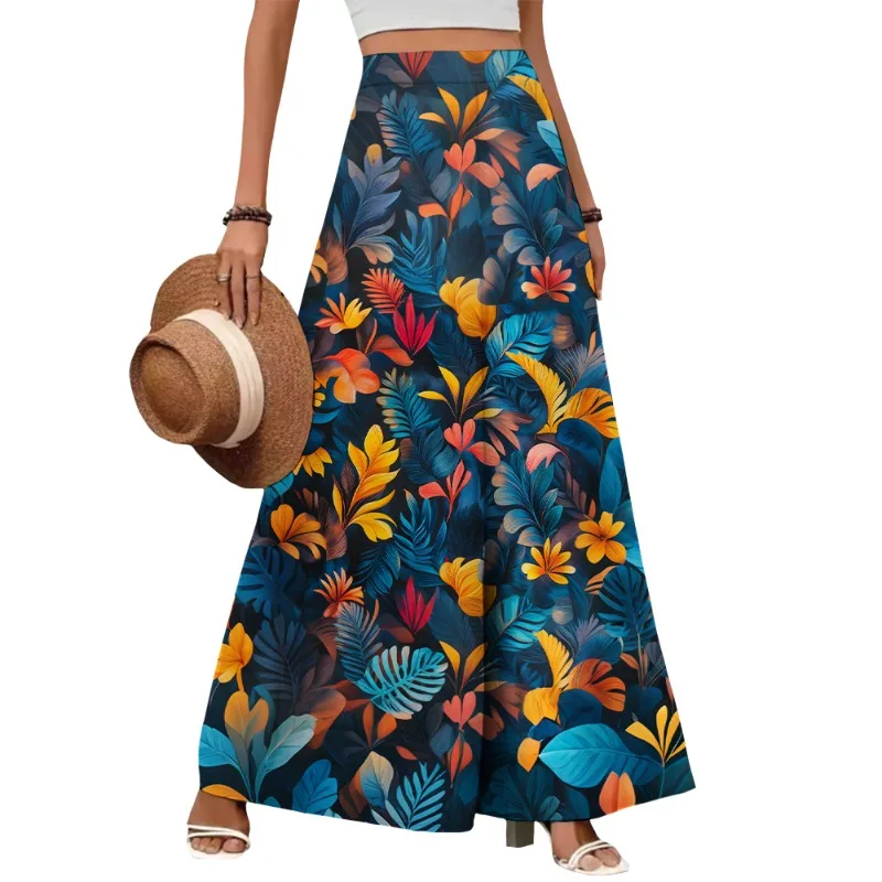 

Women's Capri pants loose and soft culottes are more convenient than skirts, comfortable floral pattern trouser bottoms