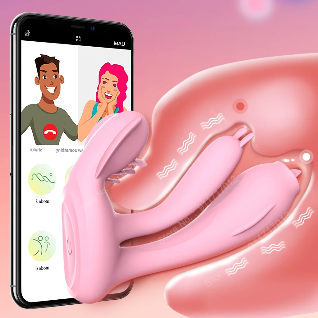 بلوتوث اللاسلكية APP التحكم عن بعد دسار هزاز للنساء البظر تحفيز سراويل ارتداء تهتز الاستمناء الجنس لعب الكبار #1