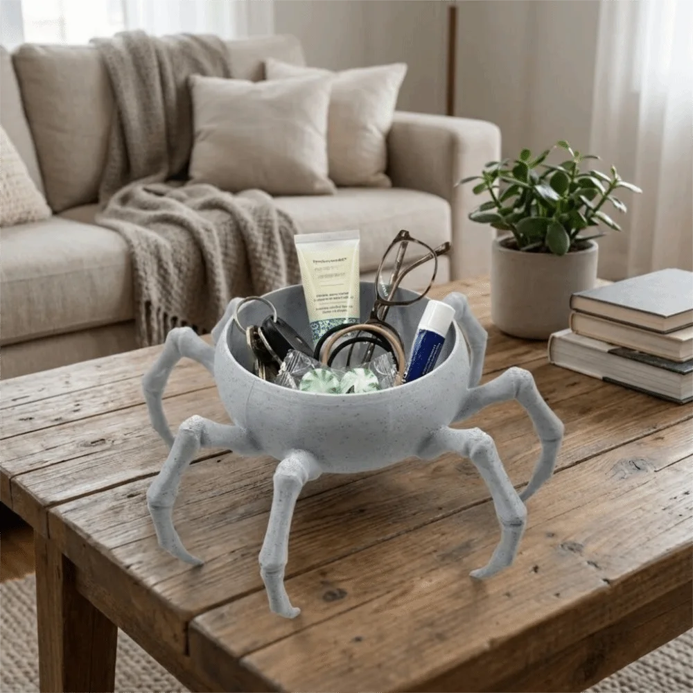 3D Printed Spider Shaped Planter Gothic Style Multi-functional Entrance Storage Box Novelty Plastic