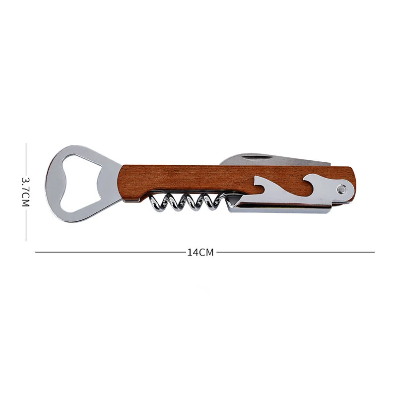 Personalised Logo Wood Handle Corkscrew Wine Opener for Wedding Gift, Custom Brand Logo Beer Bottle Opener