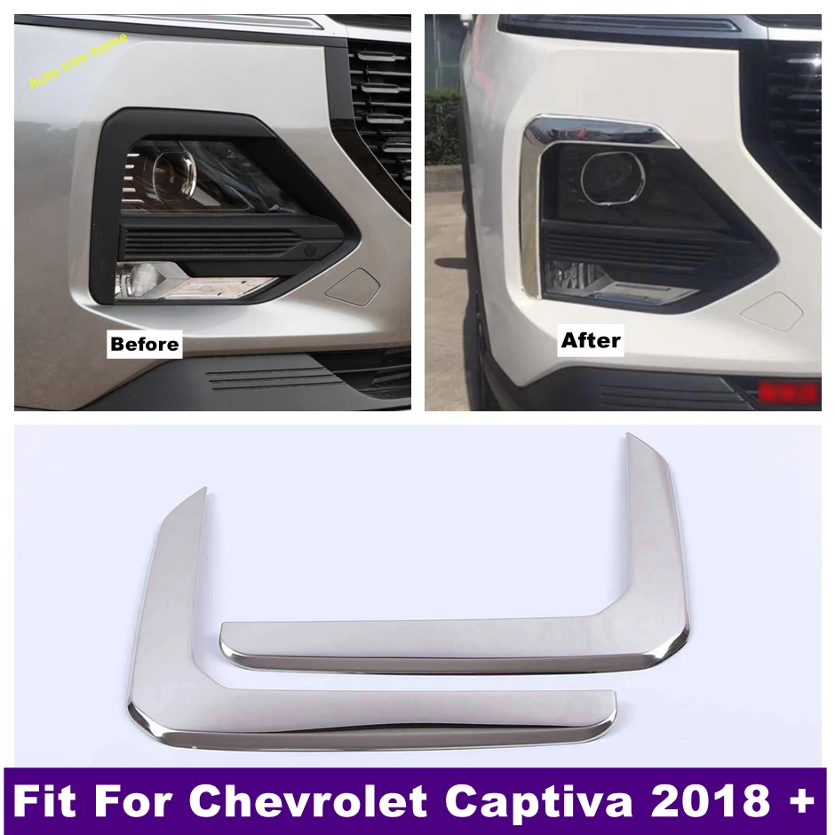 

Auto Front Bumper Fog Ligh Lamp Eyebrow Eyelid Decor Panel Cover Trim Fit For Chevrolet Captiva 2018 - 2021 Chrome Accessories